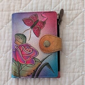 Anna Colorful Butterfly and Rose Wallet
